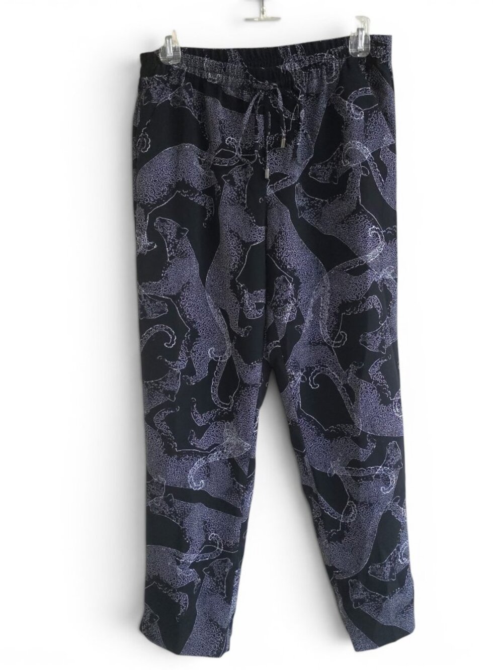 2015 The Limited leopard print pants in black / white